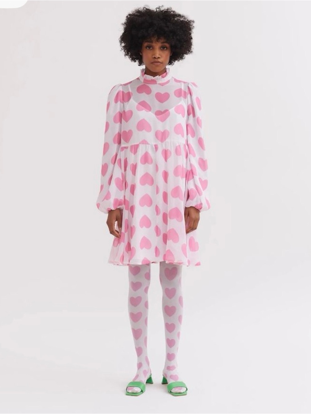Lazy Oaf White Dress with Pink Polka Dots